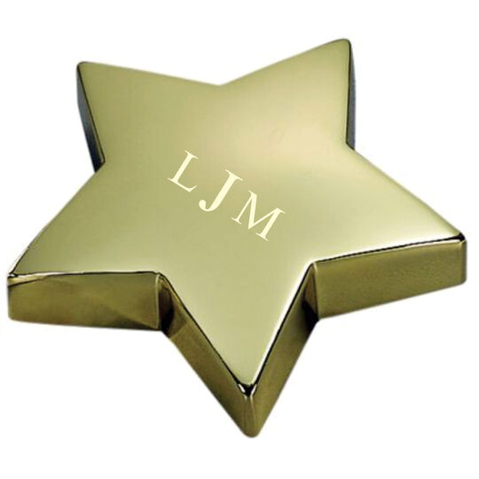 Personalized Brass Star Paperweight
